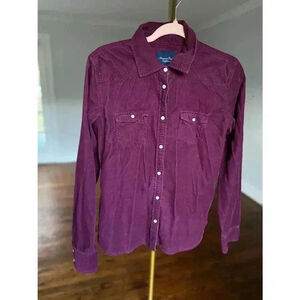 American Eagle Corduroy Button Shirt Shacket Cozy Winter Scandi Indie Western